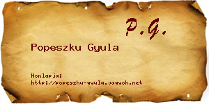 Popeszku Gyula névjegykártya